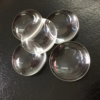Wadliwe 8 szt 24 mm okrągłe podwójne wypukłe soczewki Magniifer optyczna Szklany pryzmat do dekoracji DIY Science Reasearch