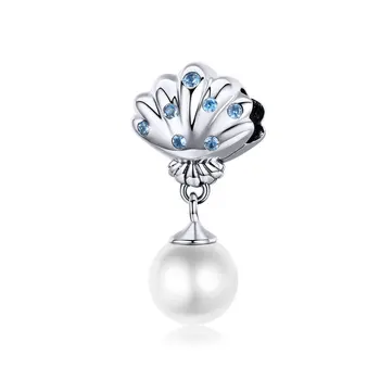 MOWIMO Beach Shell Pearl kolczyki zawieszki 925 srebro niebieski CZ Fit oryginalne srebrne bransoletki kobiety luksusowe biżuteria BKC1155