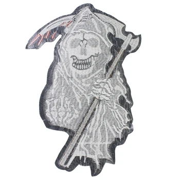 Topór w czaszkę rock biker poprawki dekoracyjne żelazo na haft aplikacja ciepła naklejki