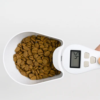 Pet Food Scale elektroniczny przyrząd pomiarowy do karmienia psa kota miska pomiar łyżki kuchenne wagi cyfrowy wyświetlacz 250 ml