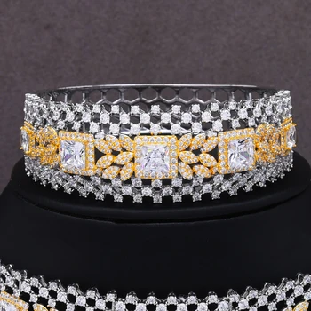 GODKI New Luxury 4PCS Jewelry Set szlachetna duży kutas kolczyki bransoletka pierścień naszyjnik kolczyki dla kobiet ślubne zestawy biżuterii