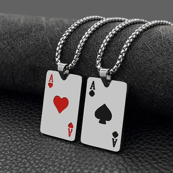 Sprzedaż pokera As wisiorek naszyjnik biżuteria dla kobiet dla mężczyzn prezent ślubny 2020 nowy styl 316l naszyjnik ze stali nierdzewnej