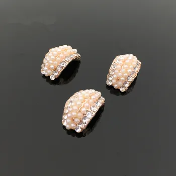 (BT180 11*18 mm)20szt aluminiowe owalne przezroczysty kryształowy kość słoniowa perły rhinestone przycisku szyć na ślub taśmie