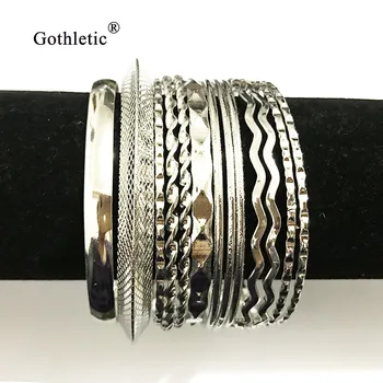 Gothletic 10-19 szt./kpl. złoty kolor wielowarstwowe bransoletka Indian pakiet biżuterii dla kobiet