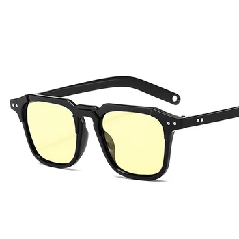 Nowe nity kwadratowe okulary Mężczyźni Kobiety niebieski żółty czerwony obiektyw UV400 okulary ochronne modny design Gafas De Sol