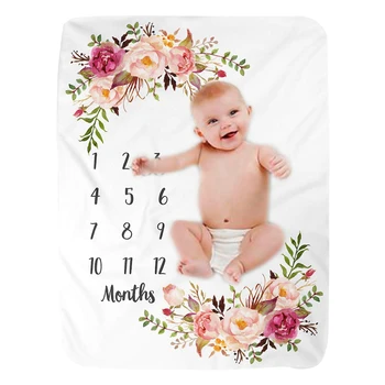 Milestone Blanket Girl Boy Newborn Photography Premium Fleece Baby Miesięcznej Душевое Koc