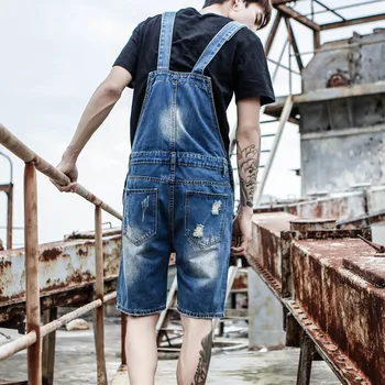 Dżinsy męskie 2019 wiosna i lato nowy retro dżinsowy kombinezon unisex letnia koreańska wersja cienkich jeansowych spodenek rozmiar S-5XL