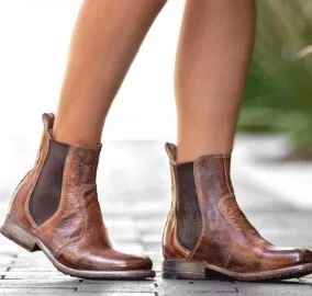 Damskie skórzane buty na niskim obcasie modne dzikie botki z niskim dachem dla damskiej butów botines mujer AB176