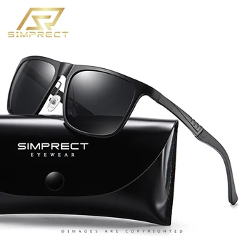 SIMPRECT aluminium magnez spolaryzowane okulary dla mężczyzn 2021 kwadratowe vintage okulary przeciwsłoneczne kierowcy nadmiernego oświetlenia okulary dla mężczyzn