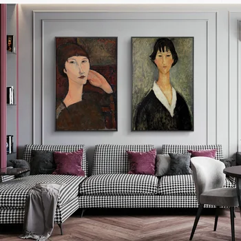 Amedeo Modigliani Krystyna płótnie obrazy na ścianie artystyczne plakaty i grafiki portret kobiety artystyczne obrazy wystrój domu