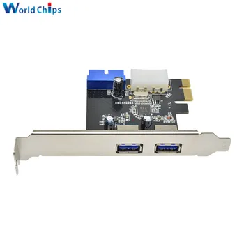 USB 3.0 PCI-E adapter karty rozszerzeń zewnętrzne 2 porty USB3.0 hub wewnętrzny 19pin tytuł PCI Express card 4pin złącze IDE zasilania