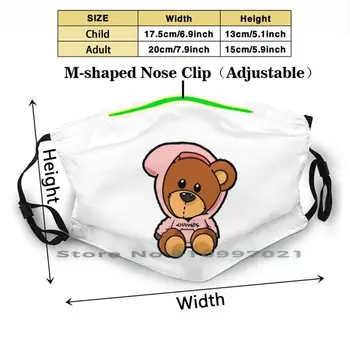 Changes Teddy Justin Print Reusable Mask Pm2.5 Filter Trendy Mouth Face Mask For Adult Child Changes Justin Hailey Baldwin