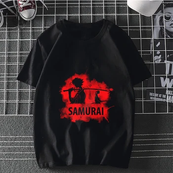 Samurai Battle Mugen Anime Men T-Shirt Harajuku Cool Fashion T Shirt Hip Hop TShirt Casual Funny Tops Tees Odzież Uliczna