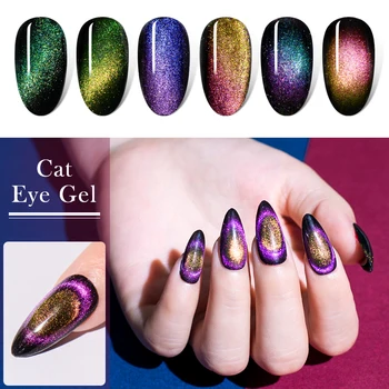 10/12 sztuk 7D Cat Eye Nail Gel Set Kameleon magnetyczny lakier żel do paznokci długi błyszczący Soak Off UV LED manicure Paznokci Vernis