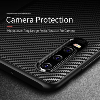 Huawei P30 Case IPAKY P30 Pro Carbon Fiber Skin Hybrid Silicone Hybrid Protective Soft Shell Cover Huawei P30 Pro Case