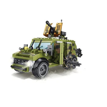 Wojskowa seria ii wojna Światowa chińska armia VN9 kołowy transporter opancerzony DIY model klocki cegły zabawki prezenty