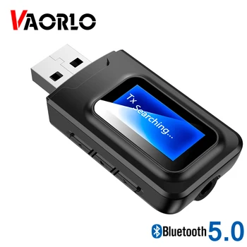 VAORLO USB 5.0 Dongle nadajnik odbiornik Bluetooth do słuchawek wyświetlacz LCD bezprzewodowy adapter z niskiej latencji stereo music adapter